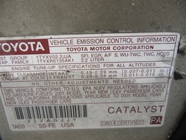2001 TOYOTA CAMRY CE WHITE 2.2L AT Z18184